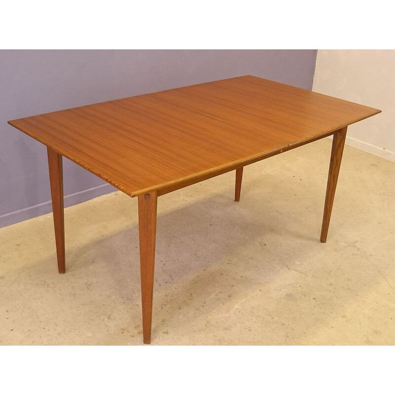 Scandinavian teak dining table with extension - 1950s