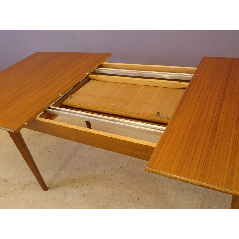 Scandinavian teak dining table with extension - 1950s