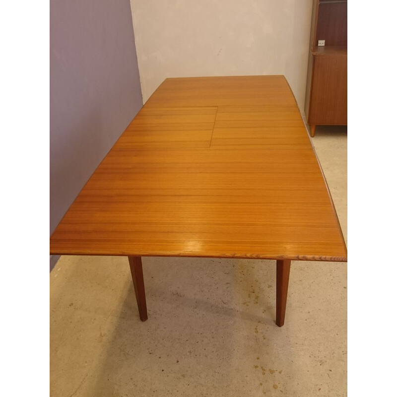 Scandinavian teak dining table with extension - 1950s