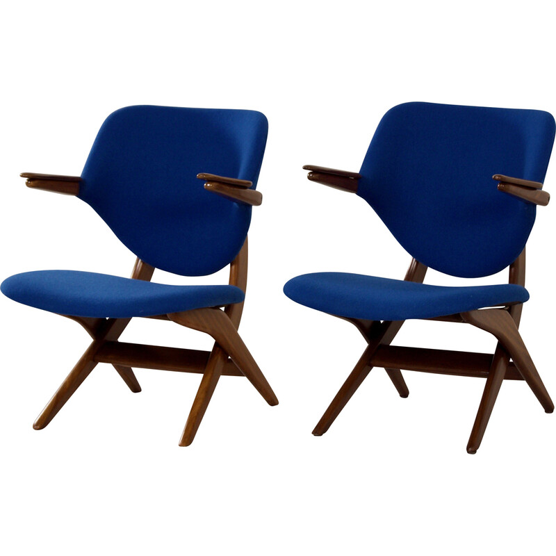 Paire de fauteuils pélican vintage par Louis van Teeffelen pour Webe, 1960