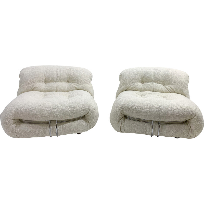 Pair of vintage Soriana armchairs by Afra and Tobia Scarpa for Cassina, Italy 1970