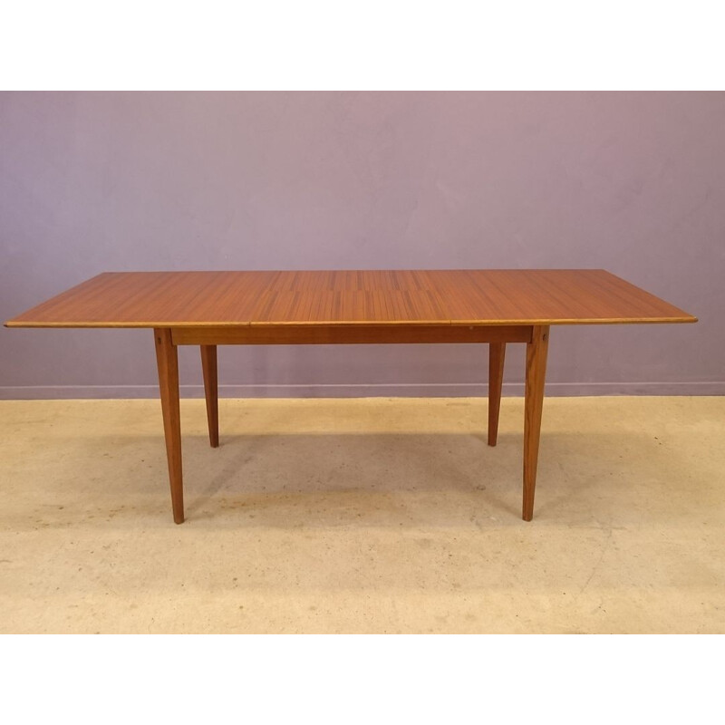 Scandinavian teak dining table with extension - 1950s