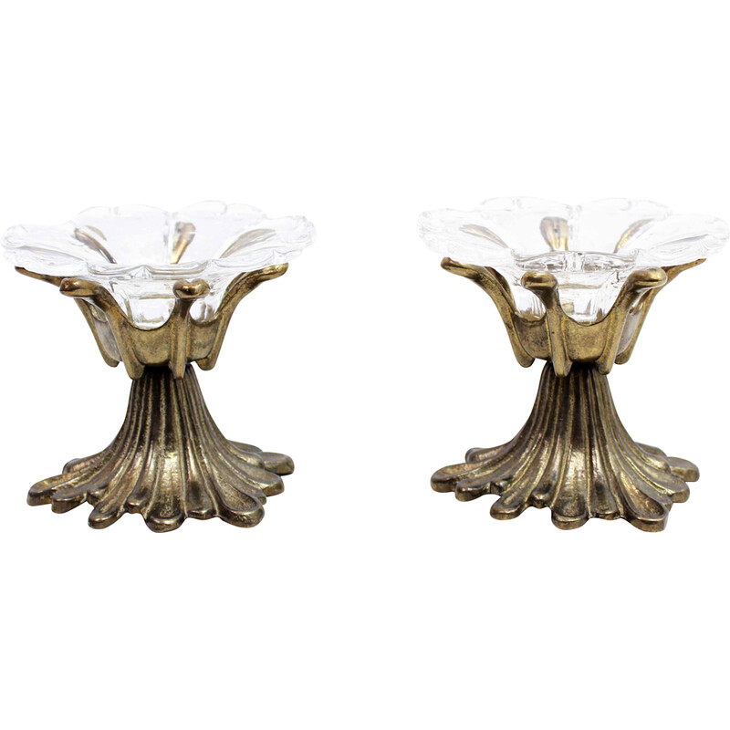 Pair of vintage bronze candlesticks, 1960