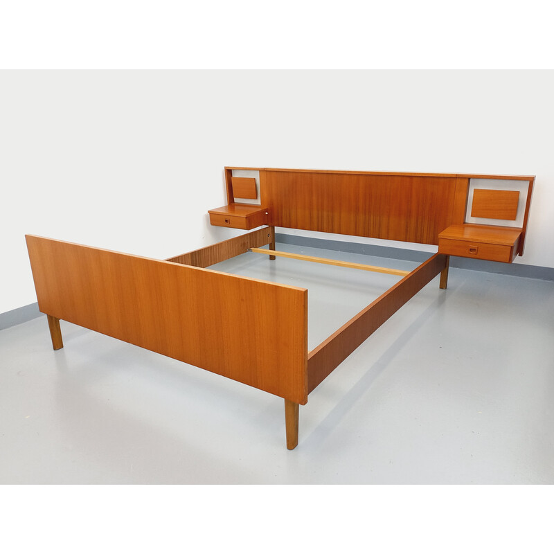 Vintage teak double bed, 1960