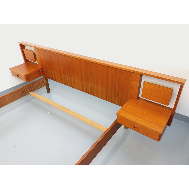 Vintage teak double bed, 1960