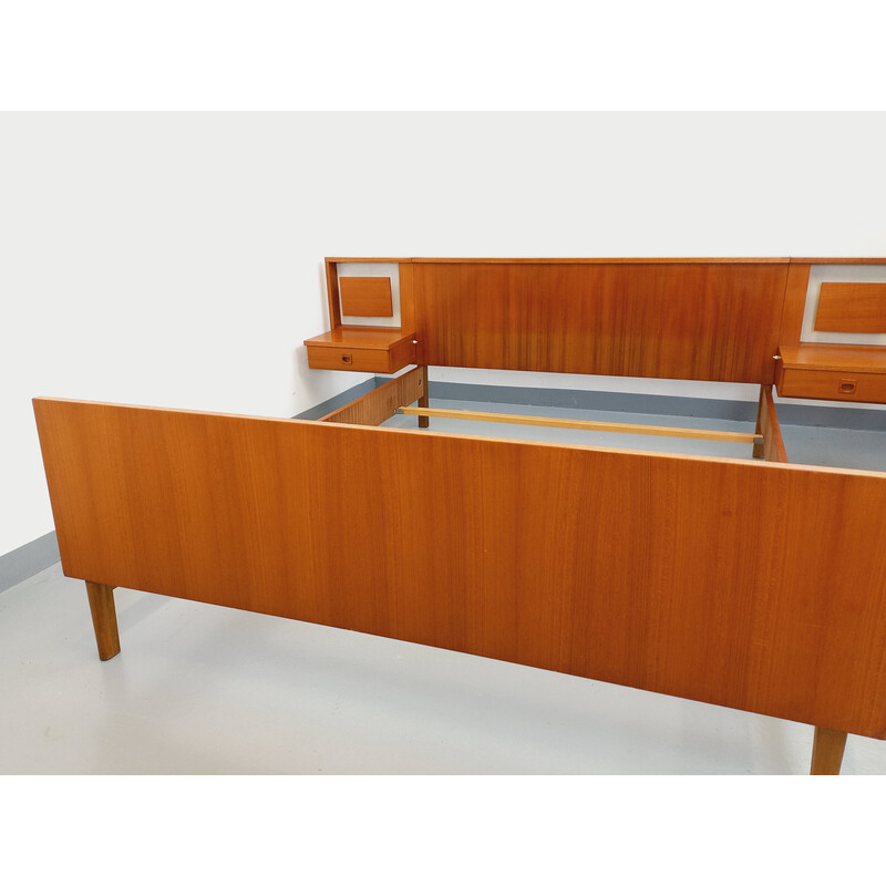 Vintage teak double bed, 1960