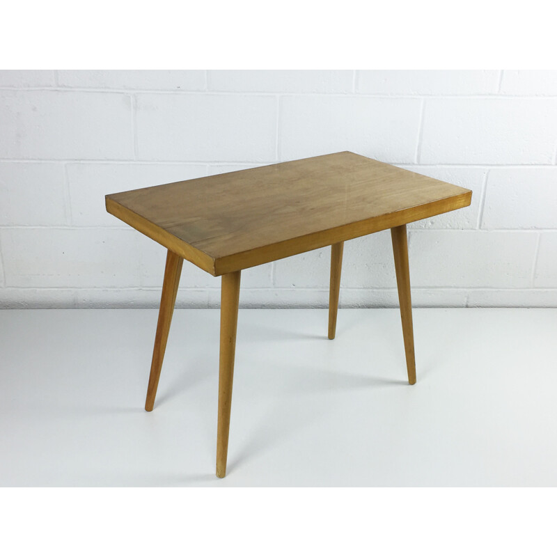 Coffee table rectangulaire vintage en hêtre - 1960