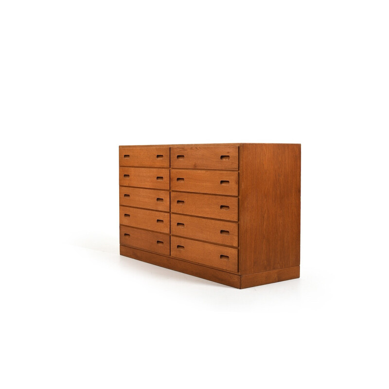 Vintage oak double chest of drawers by Børge Mogensen for FDB, Denmark 1960