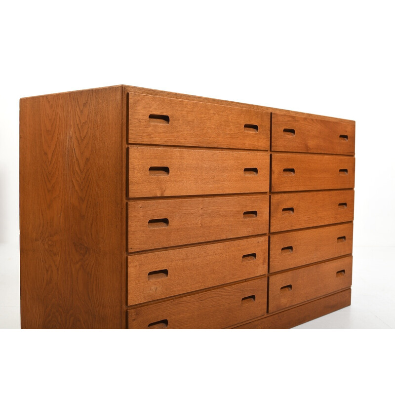 Vintage oak double chest of drawers by Børge Mogensen for FDB, Denmark 1960