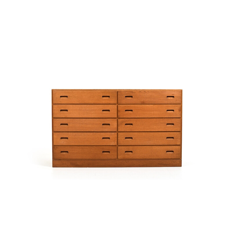 Vintage oak double chest of drawers by Børge Mogensen for FDB, Denmark 1960