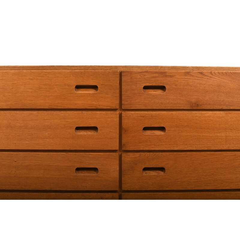 Vintage oak double chest of drawers by Børge Mogensen for FDB, Denmark 1960