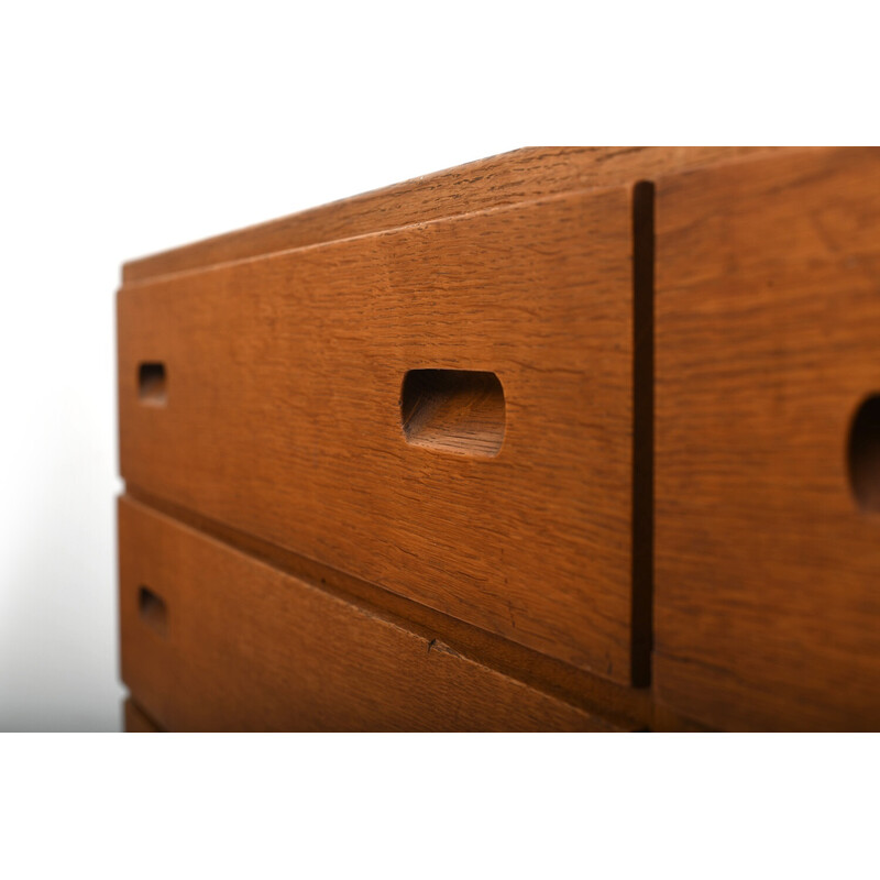 Vintage oak double chest of drawers by Børge Mogensen for FDB, Denmark 1960