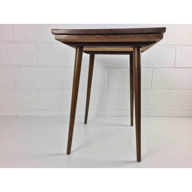 Beechwood blue side table - 1960s