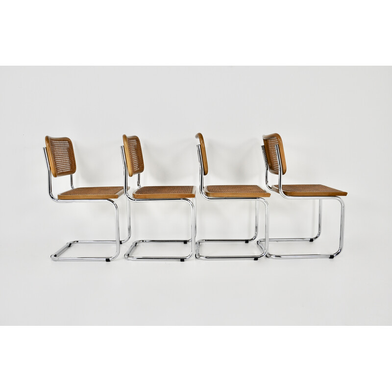 Ensemble de 4 chaises à repas vintage par Marcel Breuer