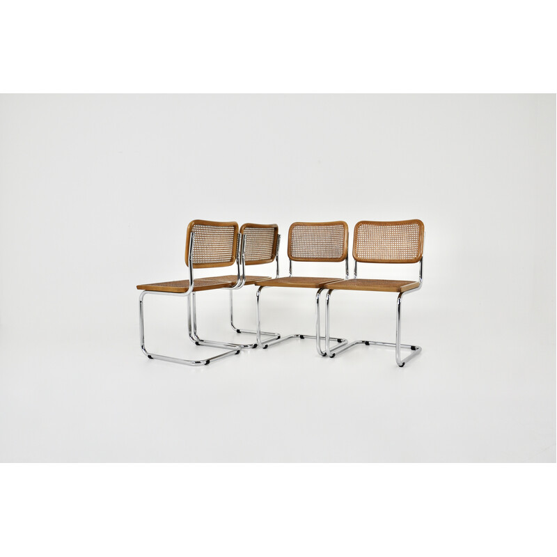 Ensemble de 4 chaises à repas vintage par Marcel Breuer