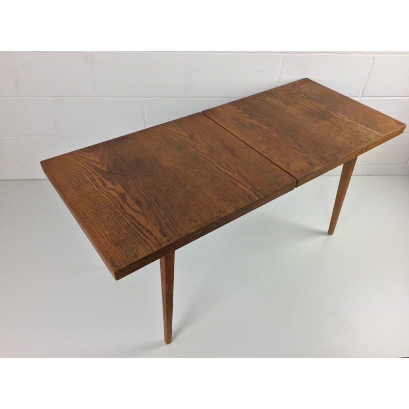 Big varnished ash lounge table - 1960s