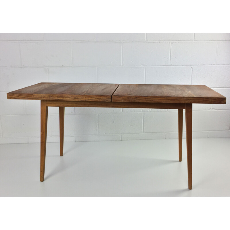 Big varnished ash lounge table - 1960s