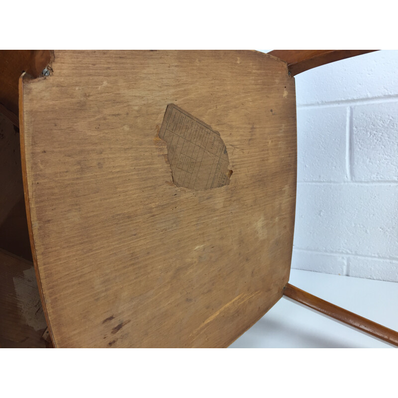 Mid century side table in wood with double tray - 1930s