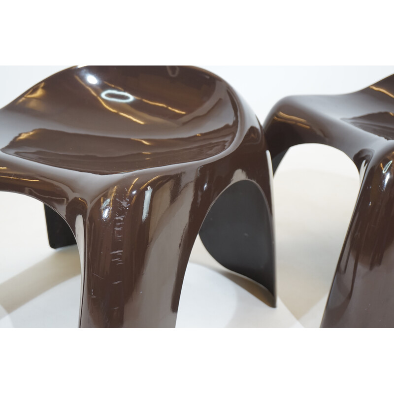 Pair of vintage Space Age plastic stools by Stacy Dukes for Artemide, Italy 1966