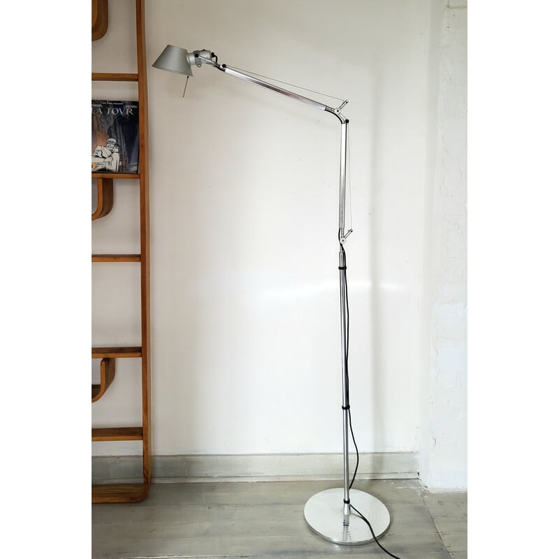 Vintage Tolomeo aluminum floor lamp by Michele De Lucchi and Giancarlo Fassina, 1980