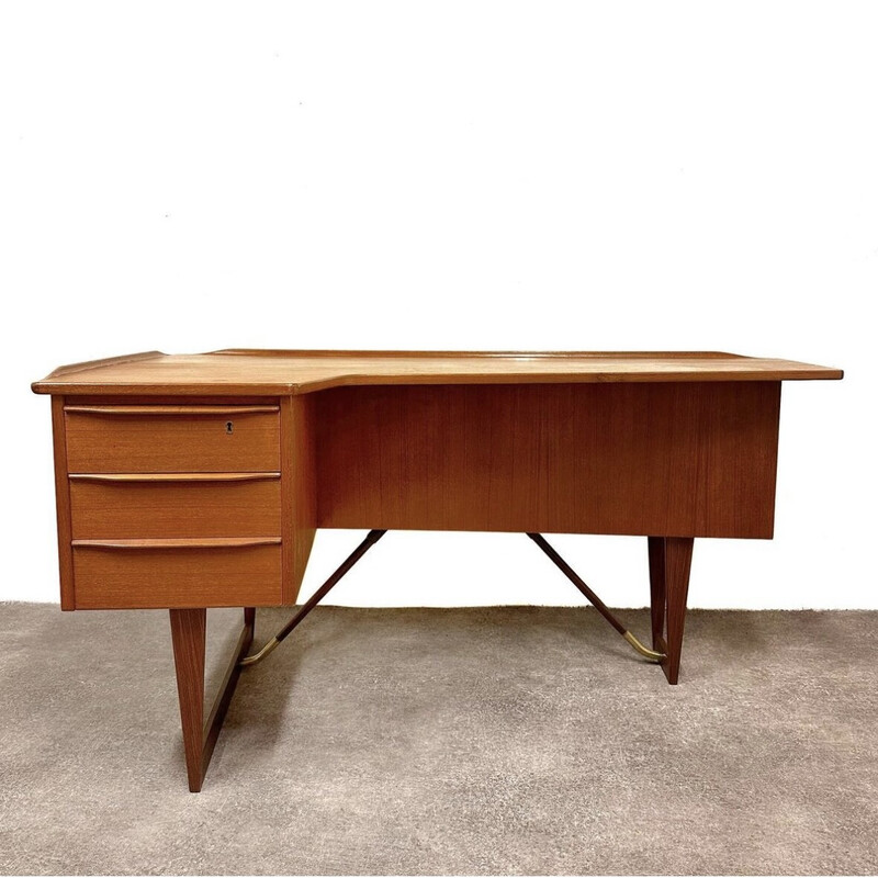 Vintage Boomerang teak desk by Peter Lovig Nielsen for Dansk, Denmark 1960