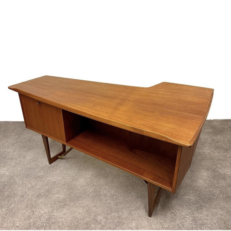 Vintage Boomerang teak desk by Peter Lovig Nielsen for Dansk, Denmark 1960