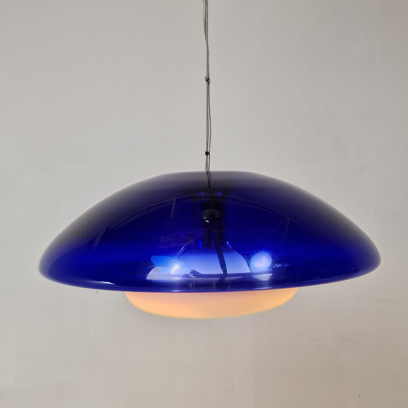 Vintage "Bauta" pendant lamp in Murano glass by Archiveo Vistosi, Italy 1980