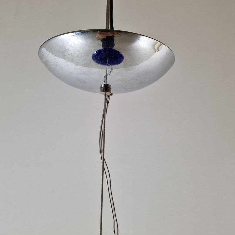 Vintage "Bauta" pendant lamp in Murano glass by Archiveo Vistosi, Italy 1980
