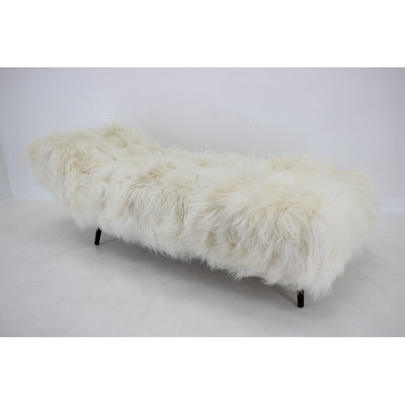 Vintage sheepskin daybed, 1960