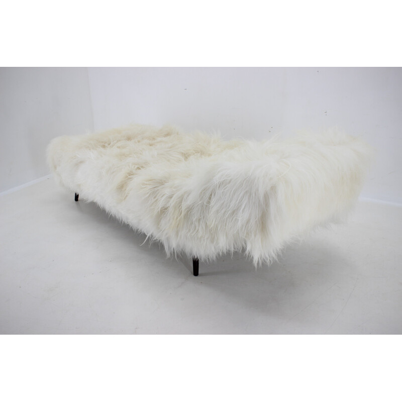 Vintage sheepskin daybed, 1960