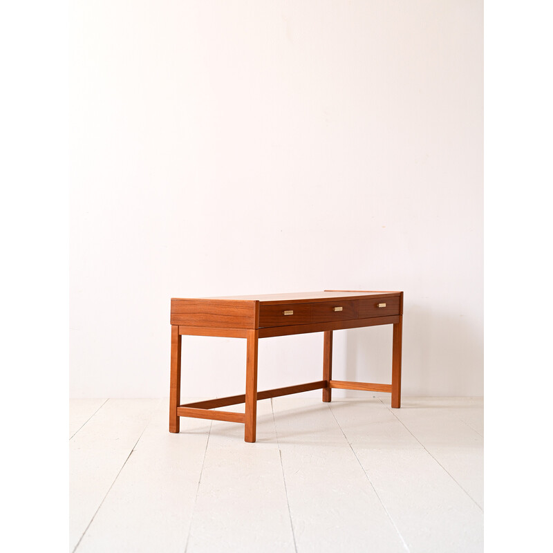 Vintage teak bench with drawers, 1960