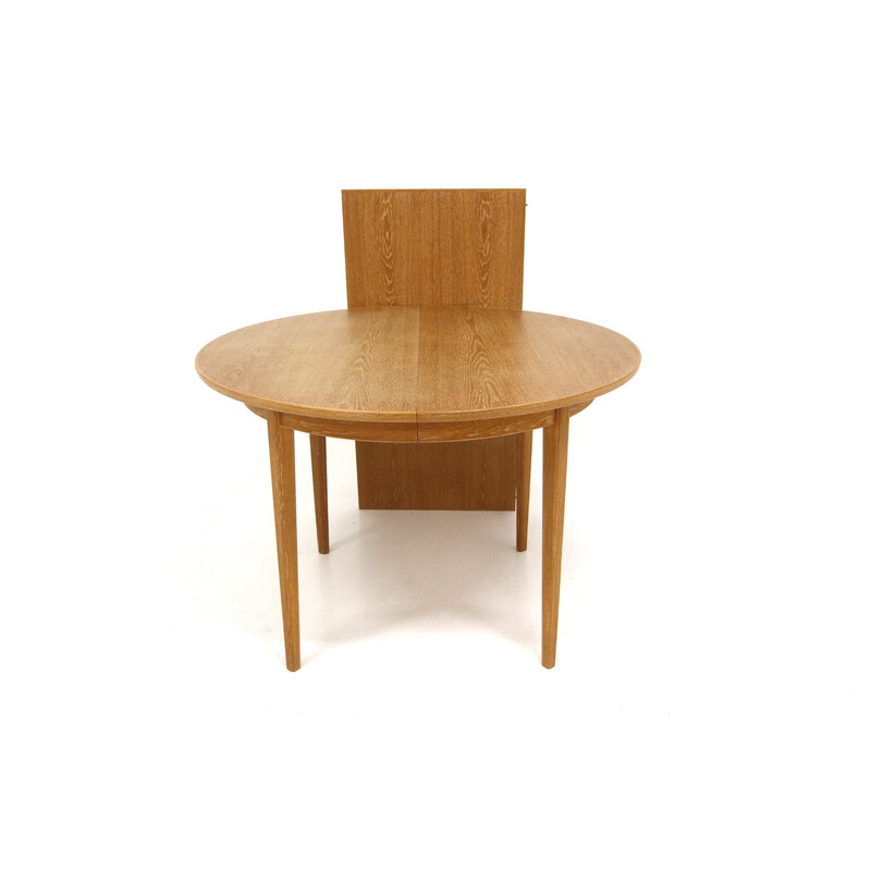 Vintage oak dining table with extension leaf by Carl Malmsten, Sweden 1960