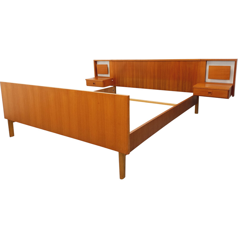 Vintage teak double bed, 1960