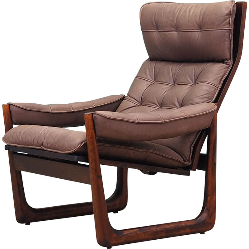 Vintage leather armchair by Genega Møbler, Denmark 1960