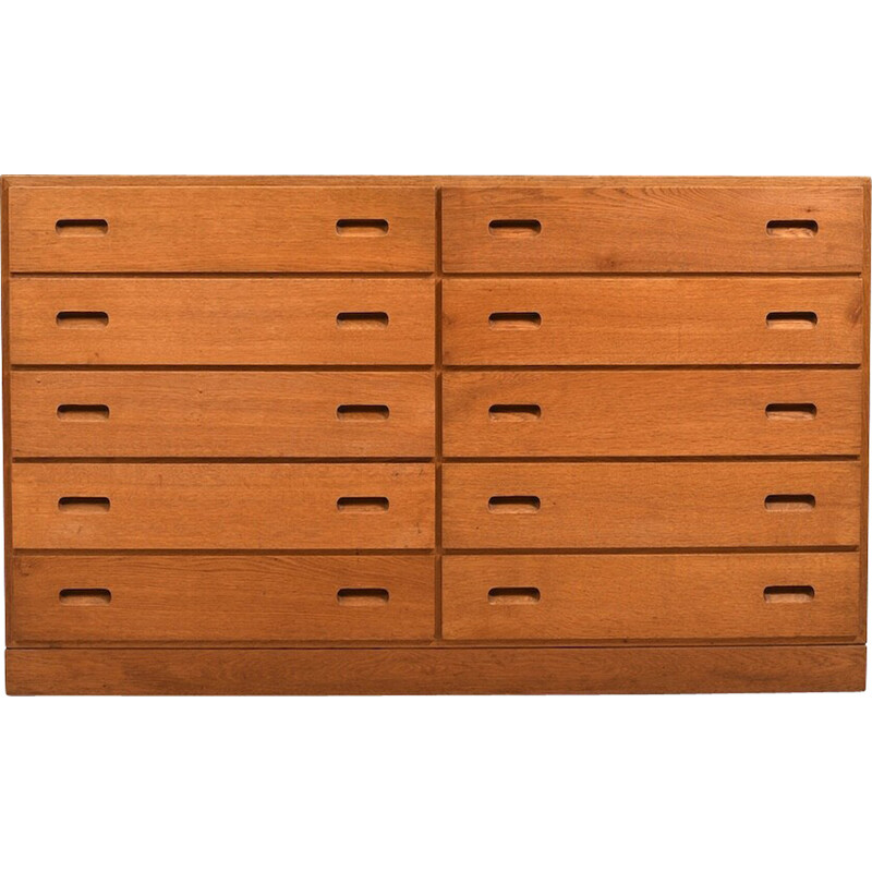 Vintage oak double chest of drawers by Børge Mogensen for FDB, Denmark 1960