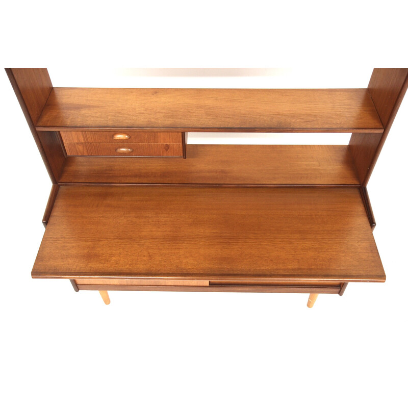 Vintage teak and beech desk, Sweden 1960