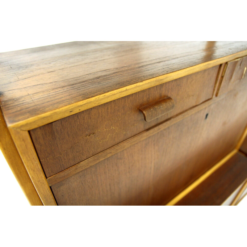 Vintage teak and beech secretary desk for Bräntorps, Sweden 1960