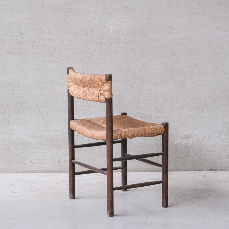 Satz von 3 Esszimmerstühlen "Dordogne" aus gebeiztem Holz von Charlotte Perriand für Robert Sentou, Frankreich 1950