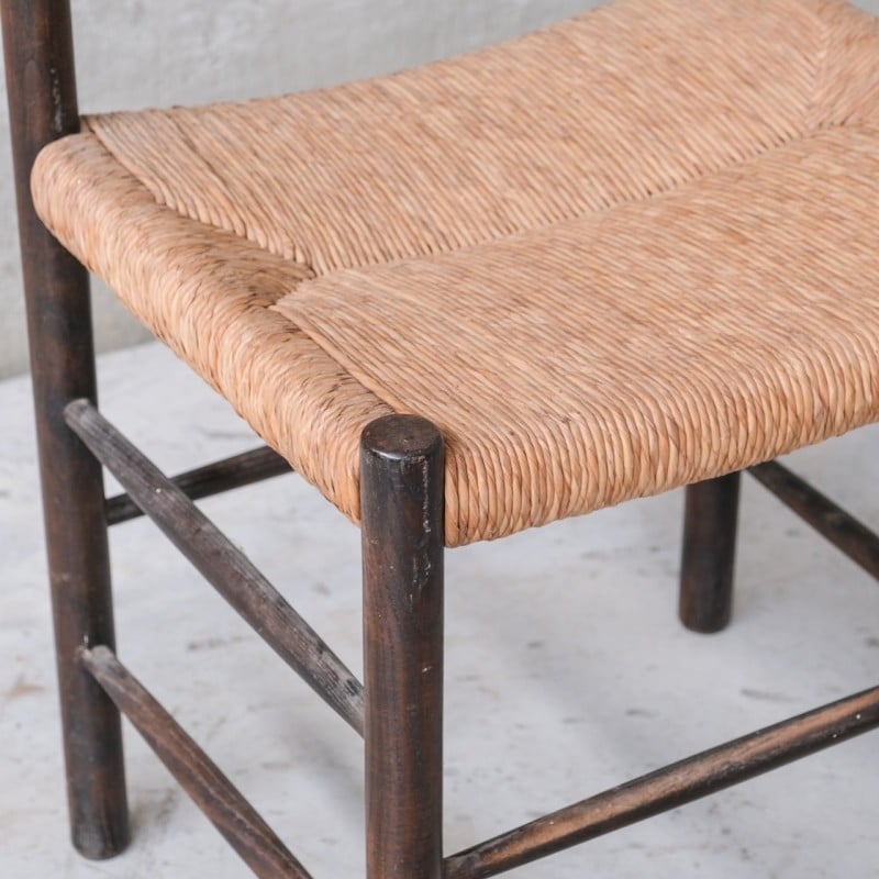 Juego de 3 sillas de comedor vintage "Dordogne" en madera teñida de Charlotte Perriand para Robert Sentou, Francia 1950