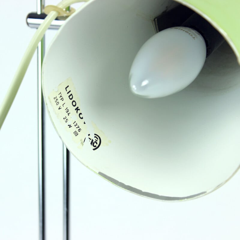 Vintage lacquered metal table lamp by Josef Hurka for Lidokov, Czechoslovakia 1960