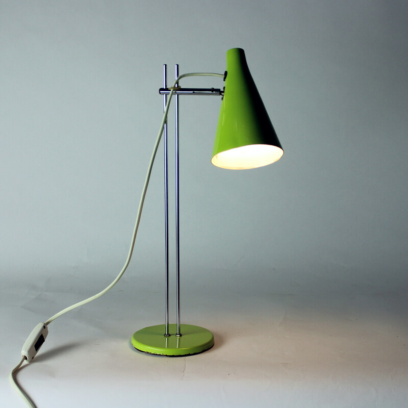 Vintage gelakt metalen tafellamp van Josef Hurka voor Lidokov, Tsjecho-Slowakije 1960