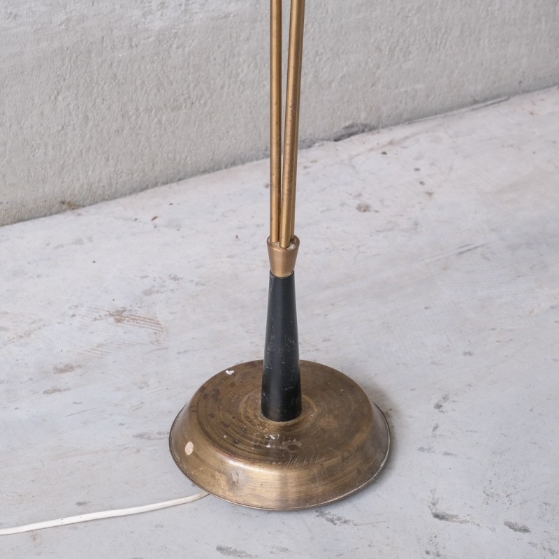 Vintage 3-way adjustable brass floor lamp, Sweden 1960