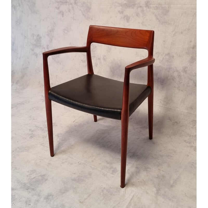 Vintage model 57 armchair in solid teak by Niels Otto Moller for JL Møller, Denmark 1960
