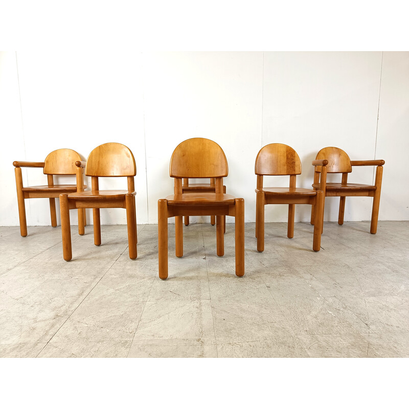 Lot de 6 chaises à repas vintage en bois de pin par Rainer Daumiller pour Hirtshals Savvaerk, 1980