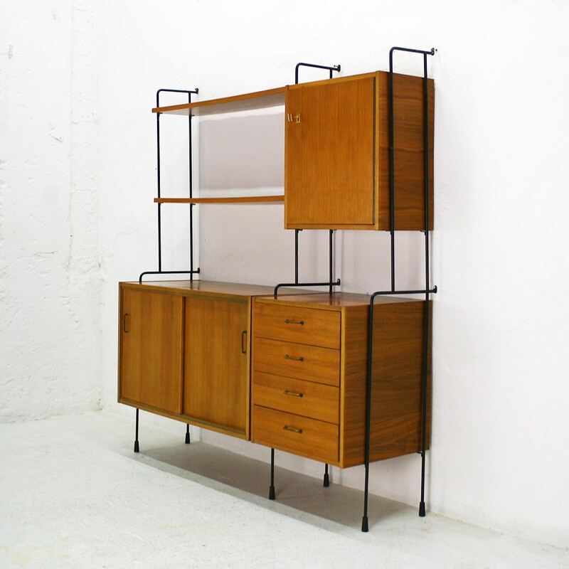 Omnia wall unit in walnut - 1960s