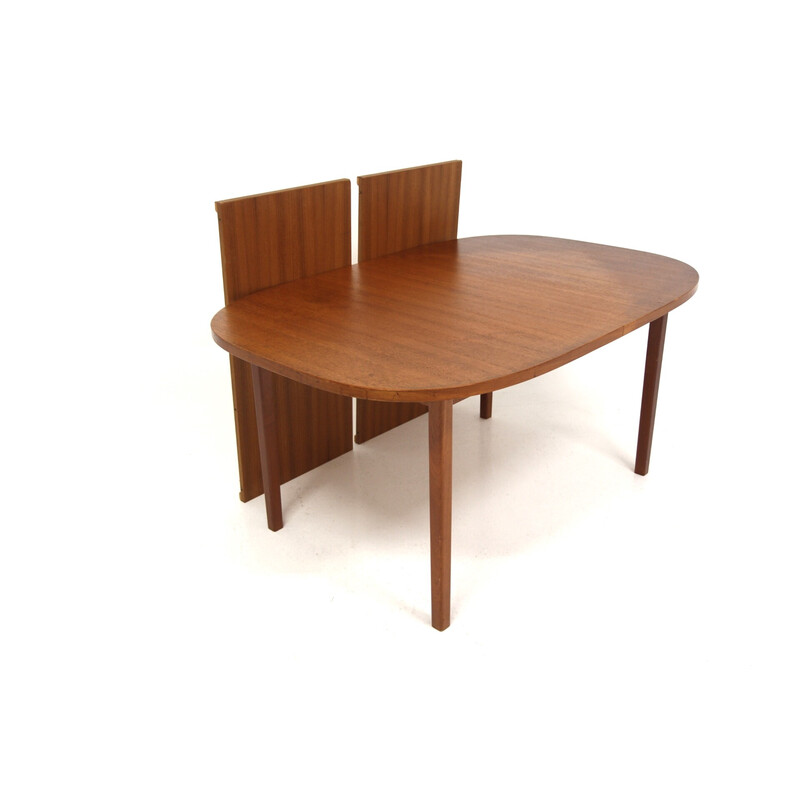 Vintage teak dining table with 2 extensions for Tibro, Sweden 1960