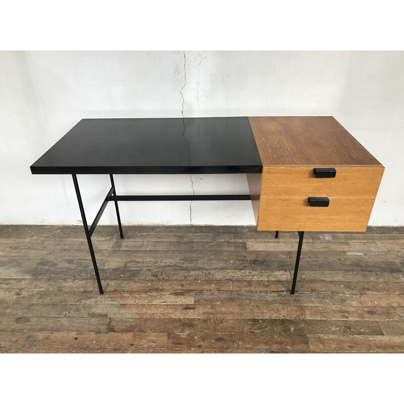 Desk  in oakwood CM141 model by Pierre Paulin produced by Thonet - 1950s