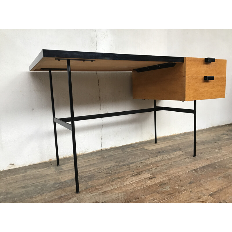 Desk  in oakwood CM141 model by Pierre Paulin produced by Thonet - 1950s