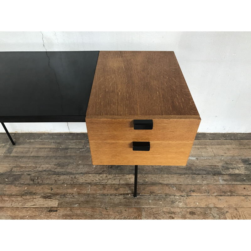 Desk  in oakwood CM141 model by Pierre Paulin produced by Thonet - 1950s