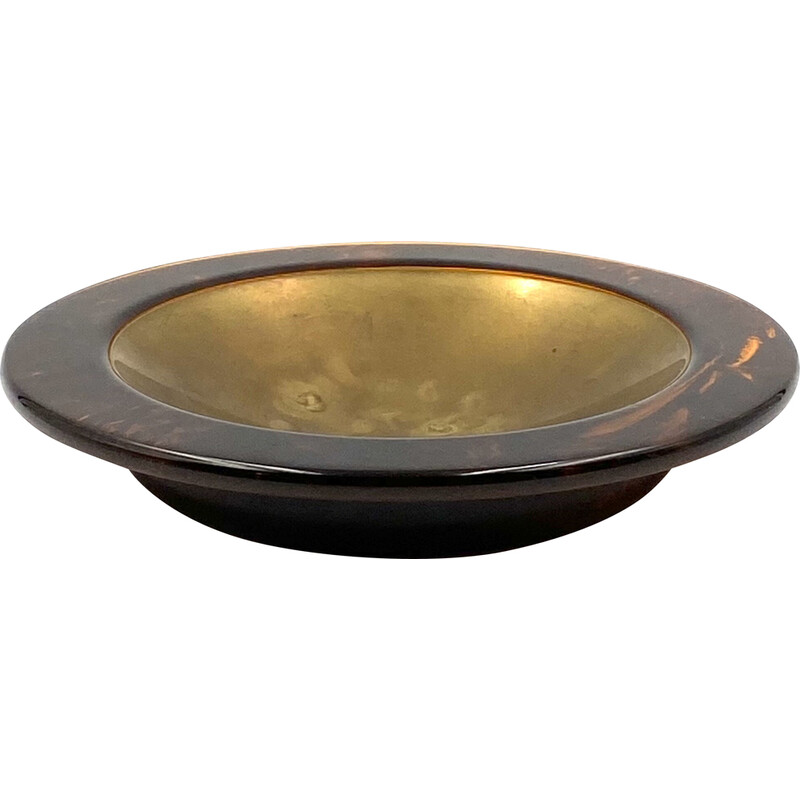 Vintage brass and acrylic ashtray, Italy 1970